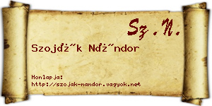 Szoják Nándor névjegykártya