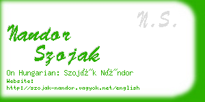 nandor szojak business card